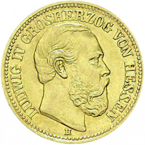 10 Mark Obverse Image minted in GERMANY in 1879H (1871-18 - Empire HESSE-DARMSTATDT)  - The Coin Database