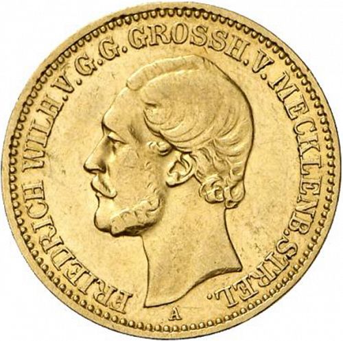 10 Mark Obverse Image minted in GERMANY in 1880A (1871-18 - Empire MECKLENBURG-STRELITZ)  - The Coin Database