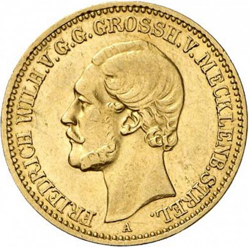 10 Mark Obverse Image minted in GERMANY in 1880A (1871-18 - Empire MECKLENBURG-STRELITZ)  - The Coin Database