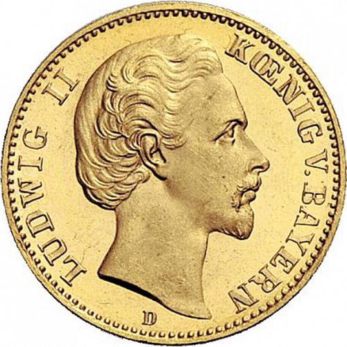 10 Mark Obverse Image minted in GERMANY in 1881D (1871-18 - Empire BAVARIA)  - The Coin Database