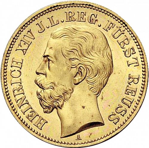 10 Mark Obverse Image minted in GERMANY in 1882A (1871-18 - Empire REUSS-SCHLEIZ)  - The Coin Database