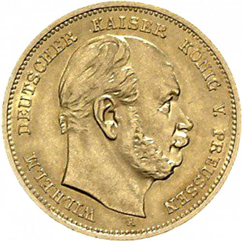 10 Mark Obverse Image minted in GERMANY in 1886A (1871-18 - Empire PRUSSIA)  - The Coin Database