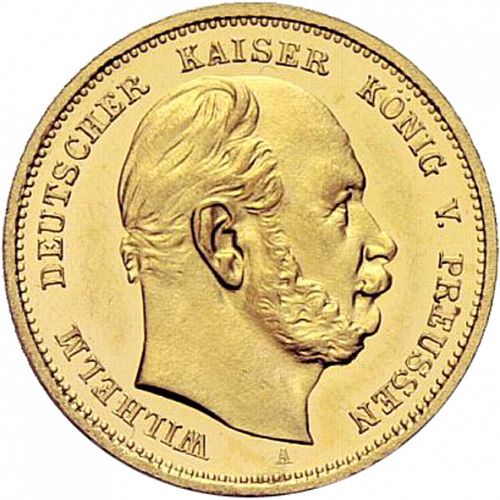 10 Mark Obverse Image minted in GERMANY in 1888A (1871-18 - Empire PRUSSIA)  - The Coin Database