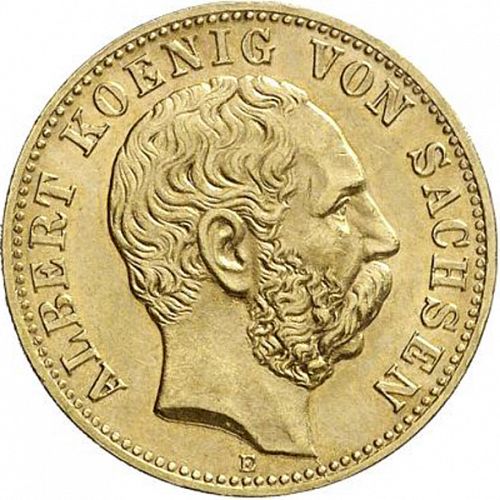 10 Mark Obverse Image minted in GERMANY in 1888E (1871-18 - Empire SAXONY-ALBERTINE)  - The Coin Database