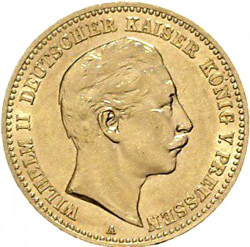 10 Mark Obverse Image minted in GERMANY in 1889A (1871-18 - Empire PRUSSIA)  - The Coin Database