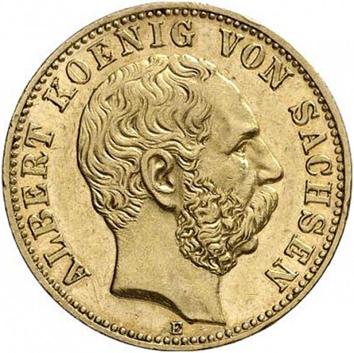 10 Mark Obverse Image minted in GERMANY in 1891E (1871-18 - Empire SAXONY-ALBERTINE)  - The Coin Database
