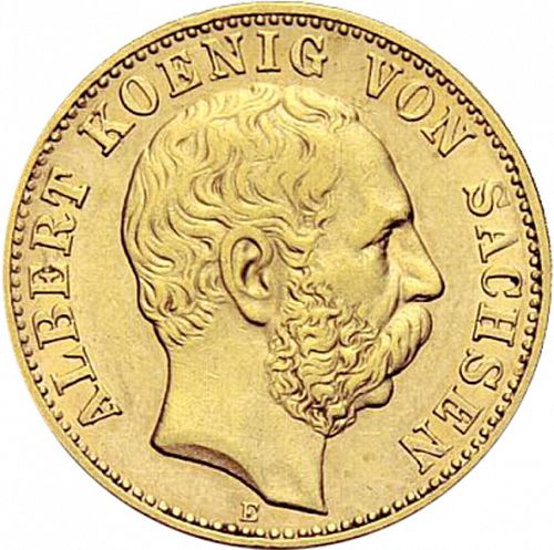 10 Mark Obverse Image minted in GERMANY in 1898E (1871-18 - Empire SAXONY-ALBERTINE)  - The Coin Database