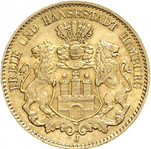 10 Mark Obverse Image minted in GERMANY in 1898J (1871-18 - Empire HAMBURG)  - The Coin Database