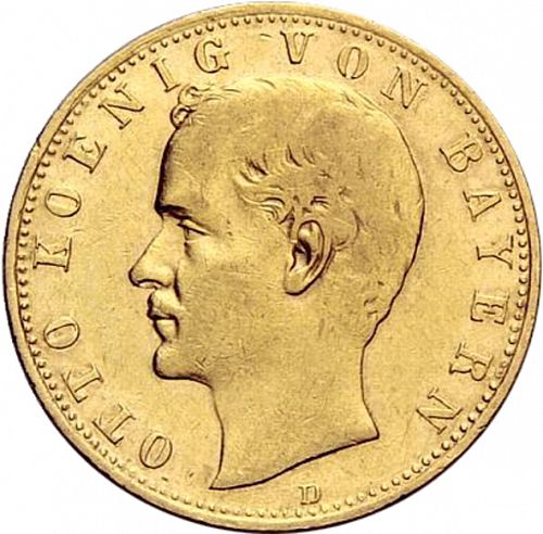 10 Mark Obverse Image minted in GERMANY in 1900D (1871-18 - Empire BAVARIA)  - The Coin Database