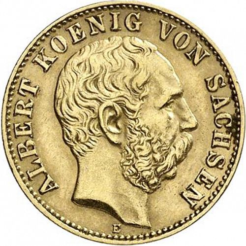 10 Mark Obverse Image minted in GERMANY in 1900E (1871-18 - Empire SAXONY-ALBERTINE)  - The Coin Database