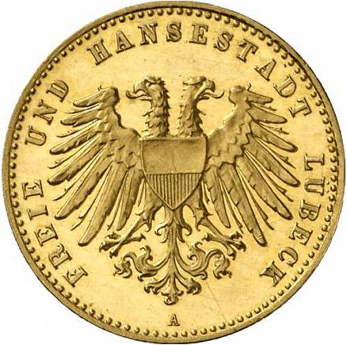 10 Mark Obverse Image minted in GERMANY in 1901A (1871-18 - Empire LUBECK)  - The Coin Database
