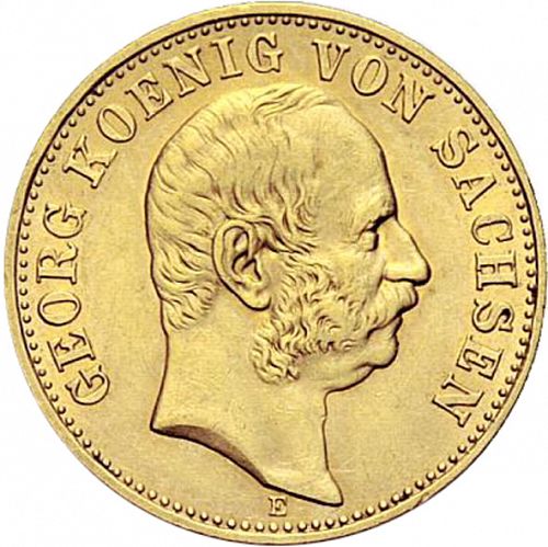 10 Mark Obverse Image minted in GERMANY in 1903E (1871-18 - Empire SAXONY-ALBERTINE)  - The Coin Database