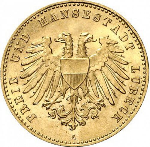 10 Mark Obverse Image minted in GERMANY in 1904A (1871-18 - Empire LUBECK)  - The Coin Database
