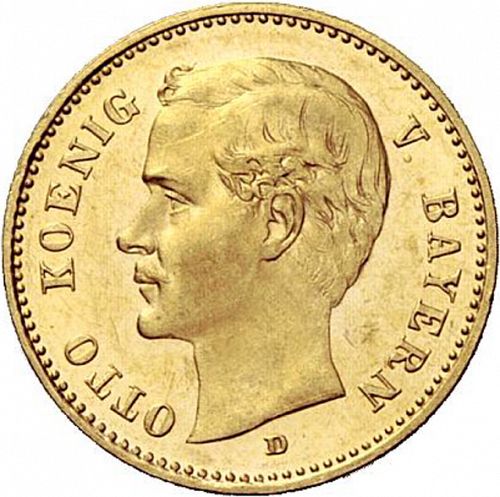 10 Mark Obverse Image minted in GERMANY in 1905D (1871-18 - Empire BAVARIA)  - The Coin Database