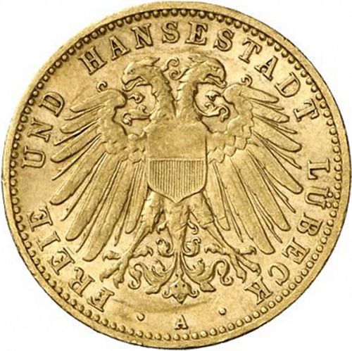 10 Mark Obverse Image minted in GERMANY in 1906A (1871-18 - Empire LUBECK)  - The Coin Database