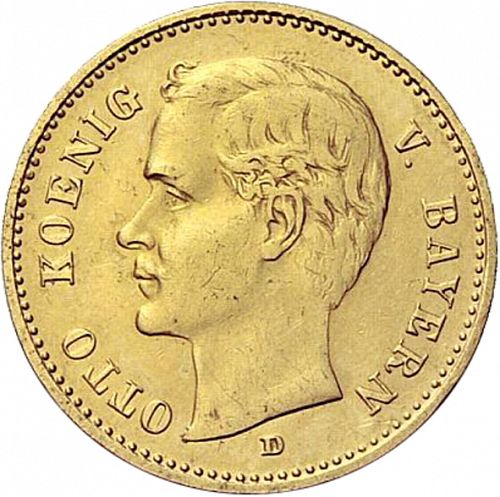 10 Mark Obverse Image minted in GERMANY in 1906D (1871-18 - Empire BAVARIA)  - The Coin Database