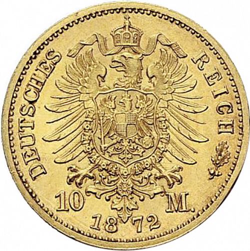 10 Mark Reverse Image minted in GERMANY in 1872E (1871-18 - Empire SAXONY-ALBERTINE)  - The Coin Database