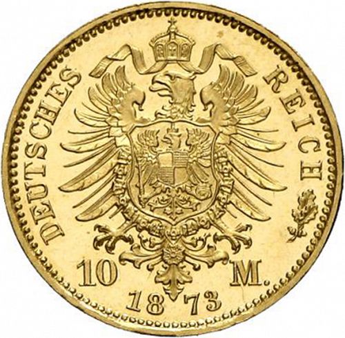 10 Mark Reverse Image minted in GERMANY in 1873A (1871-18 - Empire MECKLENBURG-STRELITZ)  - The Coin Database