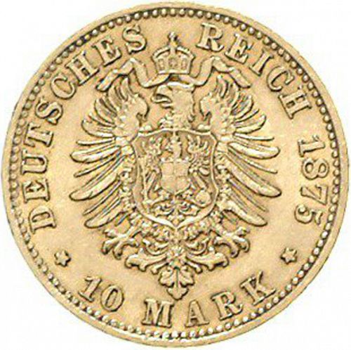 10 Mark Reverse Image minted in GERMANY in 1875D (1871-18 - Empire BAVARIA)  - The Coin Database