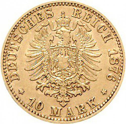 10 Mark Reverse Image minted in GERMANY in 1876C (1871-18 - Empire PRUSSIA)  - The Coin Database