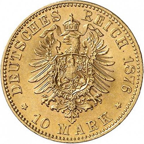 10 Mark Reverse Image minted in GERMANY in 1876F (1871-18 - Empire WURTTEMBERG)  - The Coin Database