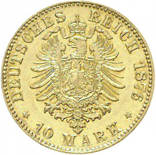 10 Mark Reverse Image minted in GERMANY in 1876H (1871-18 - Empire HESSE-DARMSTATDT)  - The Coin Database