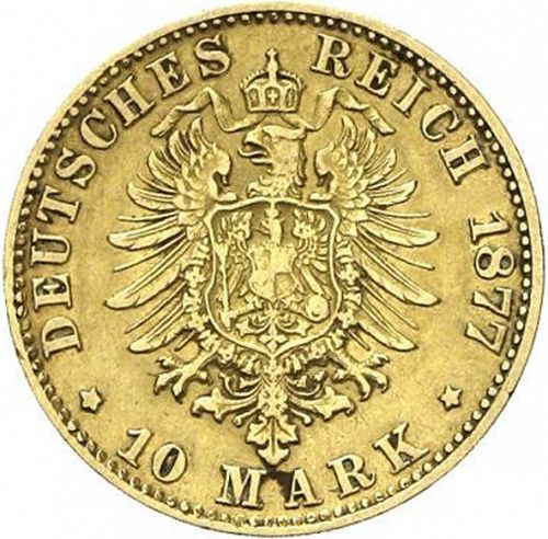 10 Mark Reverse Image minted in GERMANY in 1877G (1871-18 - Empire BADEN)  - The Coin Database