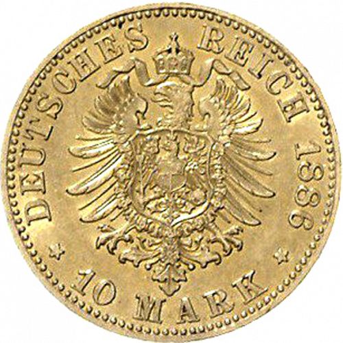 10 Mark Reverse Image minted in GERMANY in 1886A (1871-18 - Empire PRUSSIA)  - The Coin Database