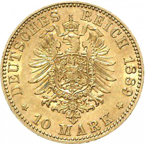 10 Mark Reverse Image minted in GERMANY in 1889A (1871-18 - Empire PRUSSIA)  - The Coin Database