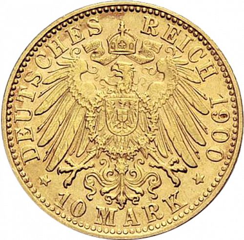 10 Mark Reverse Image minted in GERMANY in 1900D (1871-18 - Empire BAVARIA)  - The Coin Database