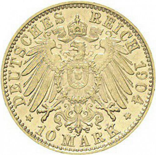 10 Mark Reverse Image minted in GERMANY in 1904D (1871-18 - Empire BAVARIA)  - The Coin Database