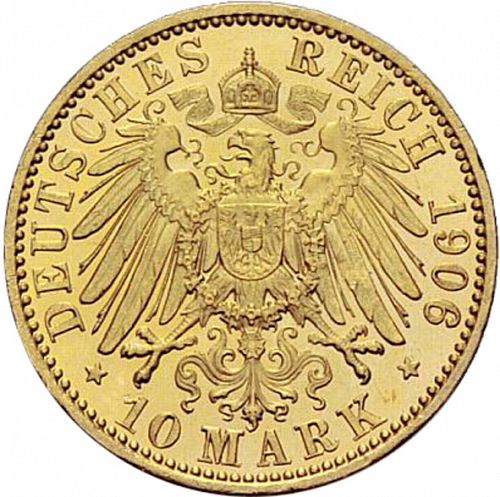 10 Mark Reverse Image minted in GERMANY in 1906A (1871-18 - Empire PRUSSIA)  - The Coin Database