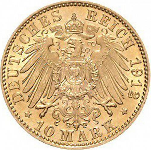 10 Mark Reverse Image minted in GERMANY in 1912A (1871-18 - Empire PRUSSIA)  - The Coin Database