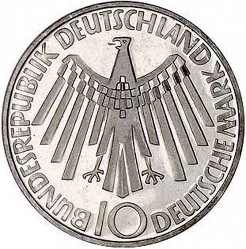 10 Mark Obverse Image minted in GERMANY in 1972D (1949-01 - Federal Republic - Commemorative)  - The Coin Database