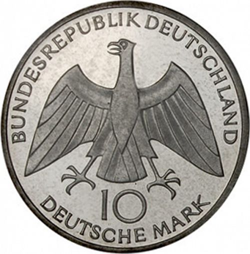 10 Mark Obverse Image minted in GERMANY in 1972D (1949-01 - Federal Republic - Commemorative)  - The Coin Database