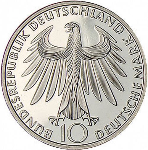 10 Mark Obverse Image minted in GERMANY in 1972D (1949-01 - Federal Republic - Commemorative)  - The Coin Database