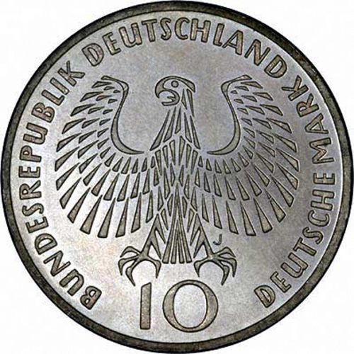 10 Mark Obverse Image minted in GERMANY in 1972D (1949-01 - Federal Republic - Commemorative)  - The Coin Database