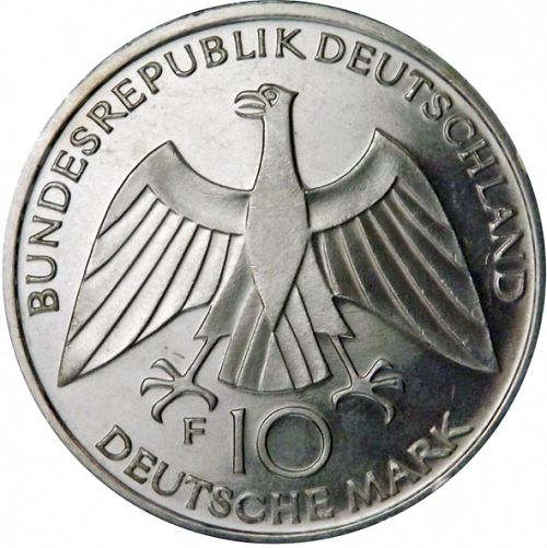 10 Mark Obverse Image minted in GERMANY in 1972F (1949-01 - Federal Republic - Commemorative)  - The Coin Database