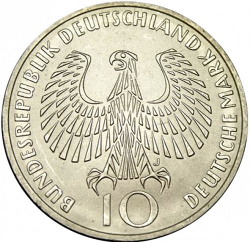 10 Mark Obverse Image minted in GERMANY in 1972J (1949-01 - Federal Republic - Commemorative)  - The Coin Database