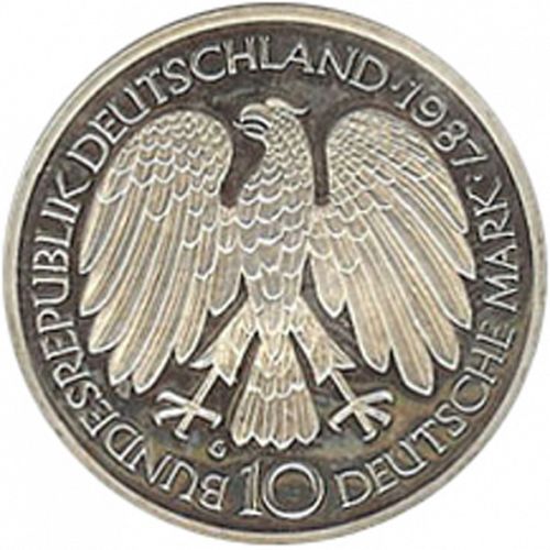 10 Mark Obverse Image minted in GERMANY in 1987G (1949-01 - Federal Republic - Commemorative)  - The Coin Database