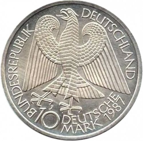 10 Mark Obverse Image minted in GERMANY in 1987J (1949-01 - Federal Republic - Commemorative)  - The Coin Database