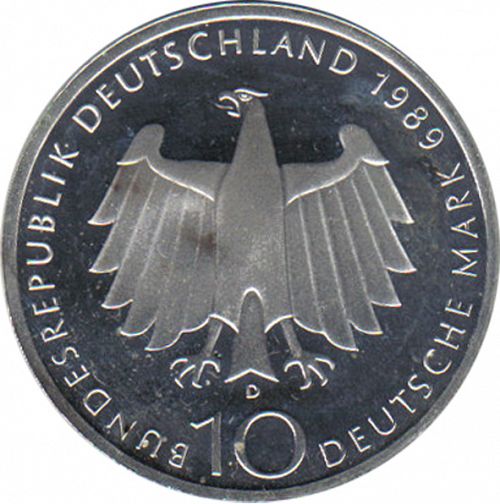 10 Mark Obverse Image minted in GERMANY in 1989D (1949-01 - Federal Republic - Commemorative)  - The Coin Database