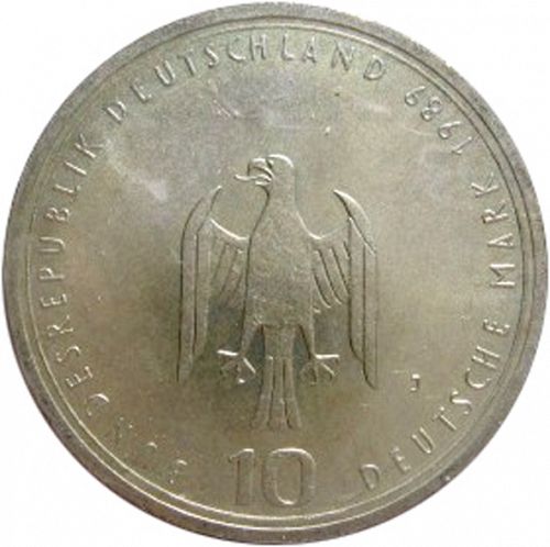 10 Mark Obverse Image minted in GERMANY in 1989J (1949-01 - Federal Republic - Commemorative)  - The Coin Database