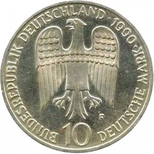 10 Mark Obverse Image minted in GERMANY in 1990F (1949-01 - Federal Republic - Commemorative)  - The Coin Database