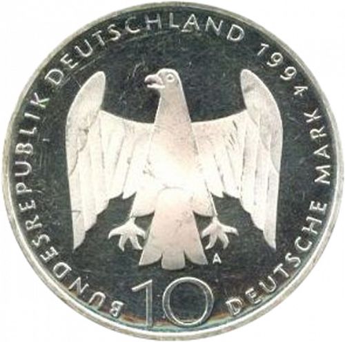 10 Mark Obverse Image minted in GERMANY in 1994A (1949-01 - Federal Republic - Commemorative)  - The Coin Database