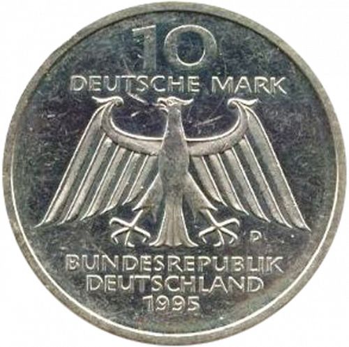 10 Mark Obverse Image minted in GERMANY in 1995D (1949-01 - Federal Republic - Commemorative)  - The Coin Database