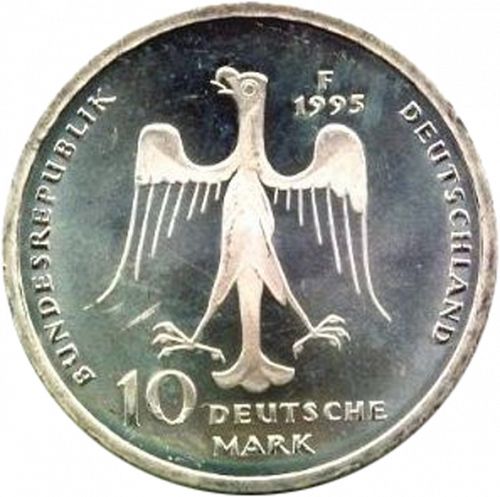 10 Mark Obverse Image minted in GERMANY in 1995F (1949-01 - Federal Republic - Commemorative)  - The Coin Database