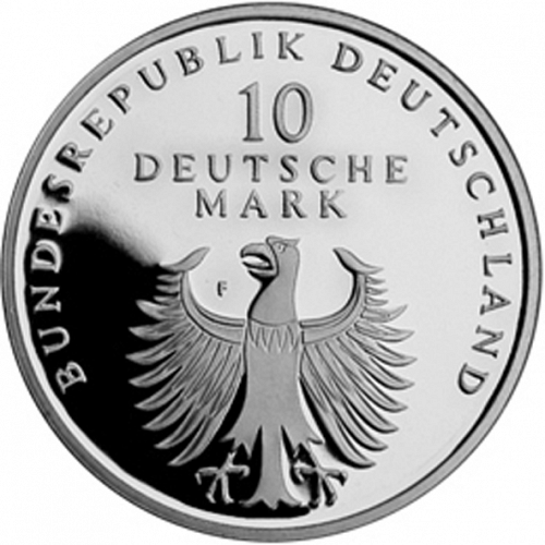 10 Mark Obverse Image minted in GERMANY in 1998F (1949-01 - Federal Republic - Commemorative)  - The Coin Database