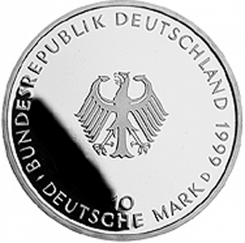 10 Mark Obverse Image minted in GERMANY in 1999D (1949-01 - Federal Republic - Commemorative)  - The Coin Database