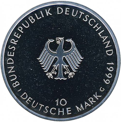 10 Mark Obverse Image minted in GERMANY in 1999G (1949-01 - Federal Republic - Commemorative)  - The Coin Database